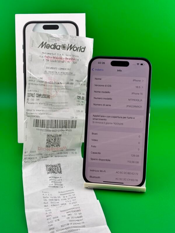 iPhone 15 128GB Usato Nero - immagine 14