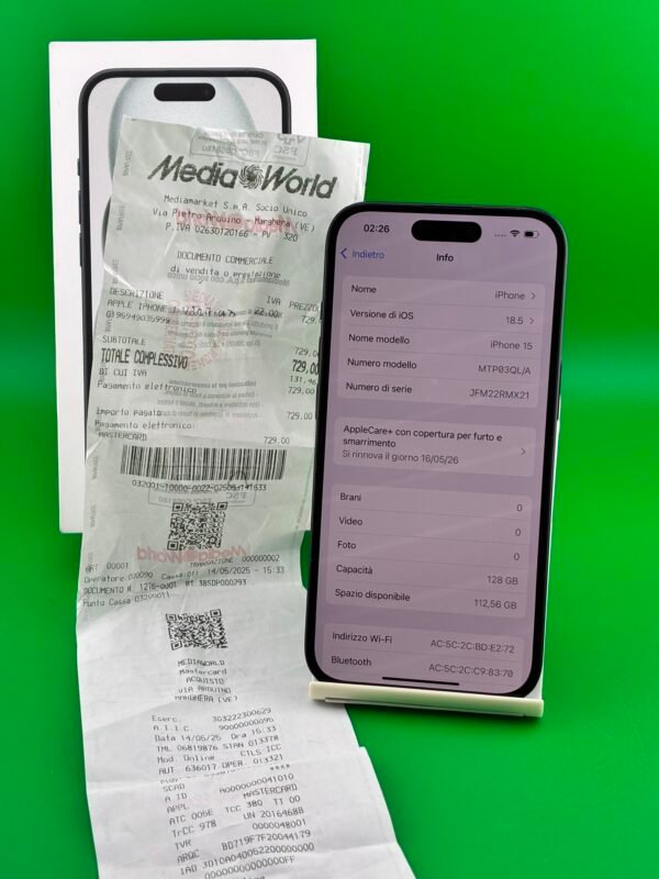 iPhone 15 128GB Usato Nero - immagine 15
