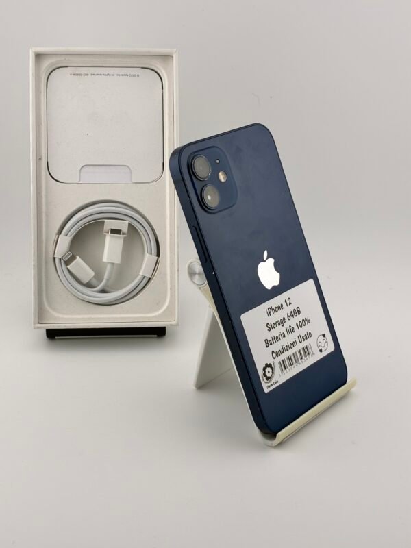 iPhone 12 64GB Blue Usato - immagine 2
