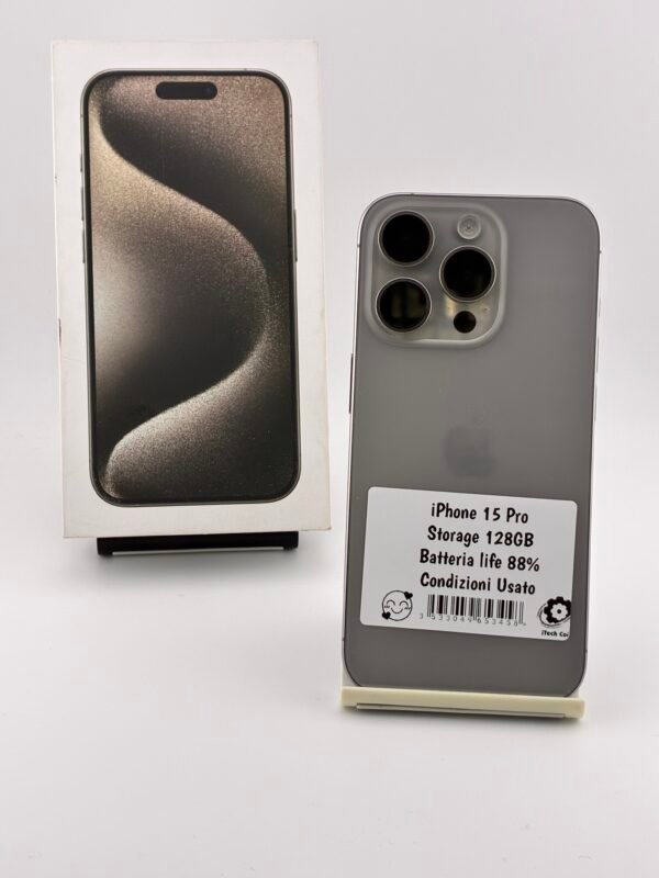 iPhone 15 Pro 128GB 88% Titanio Naturale Usato